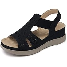 SHIBEVER Wedge Sandals Women Comfortable: Sandals for Women 2026 Dressy Summer Ankle Strap Open Toe Low Heel Platform Wedges Shoes