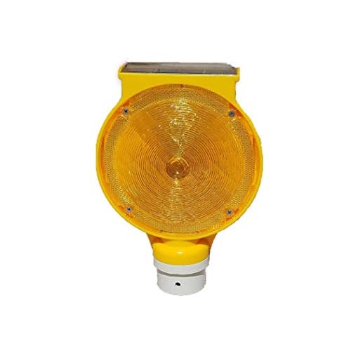 Solar Barricade Light, 7 Head Dia., LED 4 Pieces
