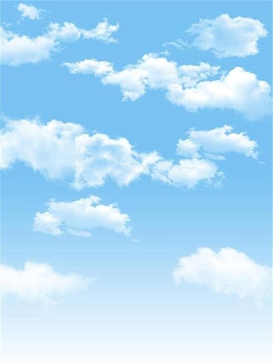 AOFOTO 5x7ft Blue Sky Backdrops White Clouds Photography Background Photo Studio Props Fall Party Decoration Summer Baby Infant Kid Newborn Toddler Girl Boy Adult Artistic Portrait Vinyl Wallpaper