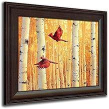Personal-Prints | Personalized Romantic Wildlife Themed Art | Customized with Your Names |Unique Wedding, Anniversary, Valentines Day, or Romantic Gift (Cardinals)