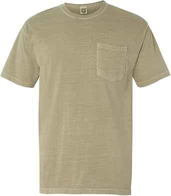 Comfort Colors Men's Adult Short Sleeve Pocket Tee, Style 6030 (XX-Large, Khaki)