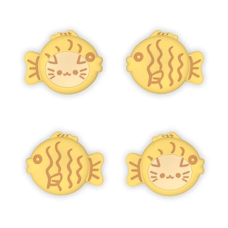 PlayVital Thumb Grips for Nintendo Switch 2 | Kawaii Silicone Joystick Caps (4-Pack) - Cute Accessories Animal Design Thumbstick Covers for Joycon 2 - Taiyaki Kitten