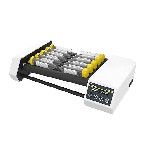 LAB FISH Digital Tube Roller Mixer Tube Mixer Adjustable Speed 20-80RPM,6 X 11 Length Rollers Center Distance 34mm with Timer1min-23h59min & Continuous Mode