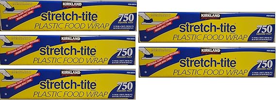 Kirkland Signature Stretch Tite Plastic Food Wrap HdIjga, 5 Packs (750 Sq ft Food Wrap)
